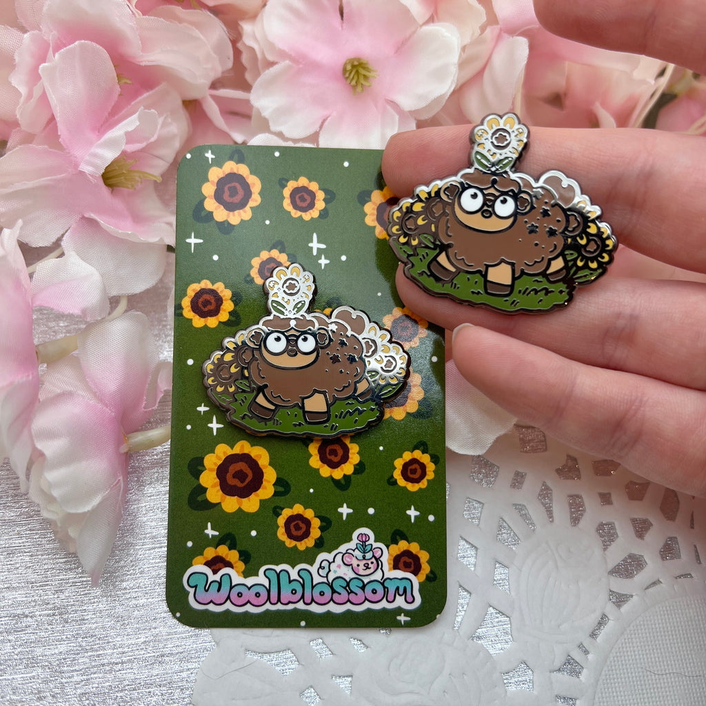 Sunflower Surprise Sage the Sheep ~ Enamel Pin Enamel Pin Woolblossom   