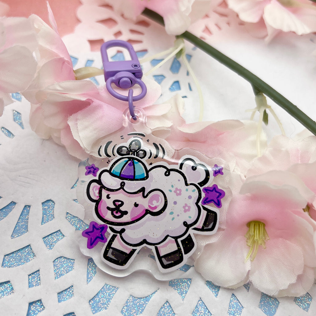 “Silly Mode: Activated!" Sprout ~ Glitter Acrylic Keychain Charm Keychains Woolblossom   