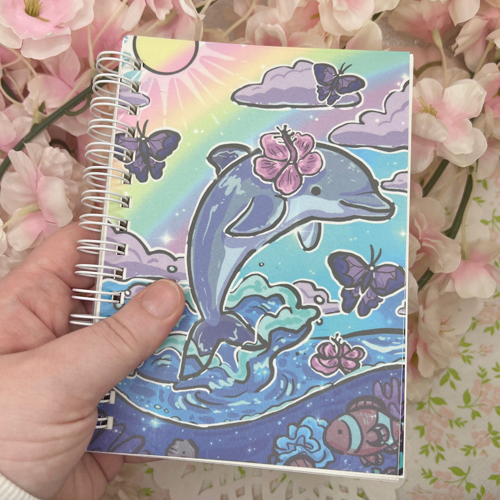 Rainbow Beach Dolphin ~ Mini Reusable Sticker Book  Woolblossom   