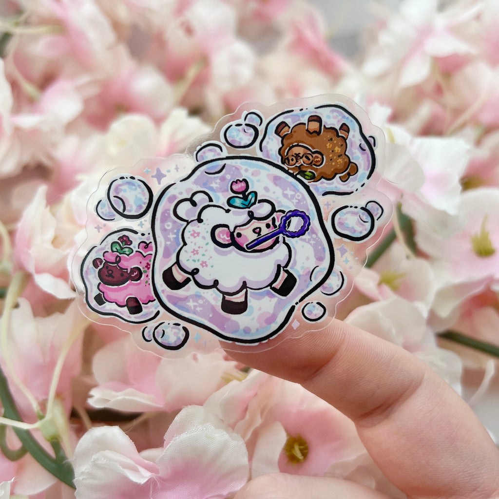 Floating Bubble Sheep ~ CLEAR Sticker Sticker Woolblossom   