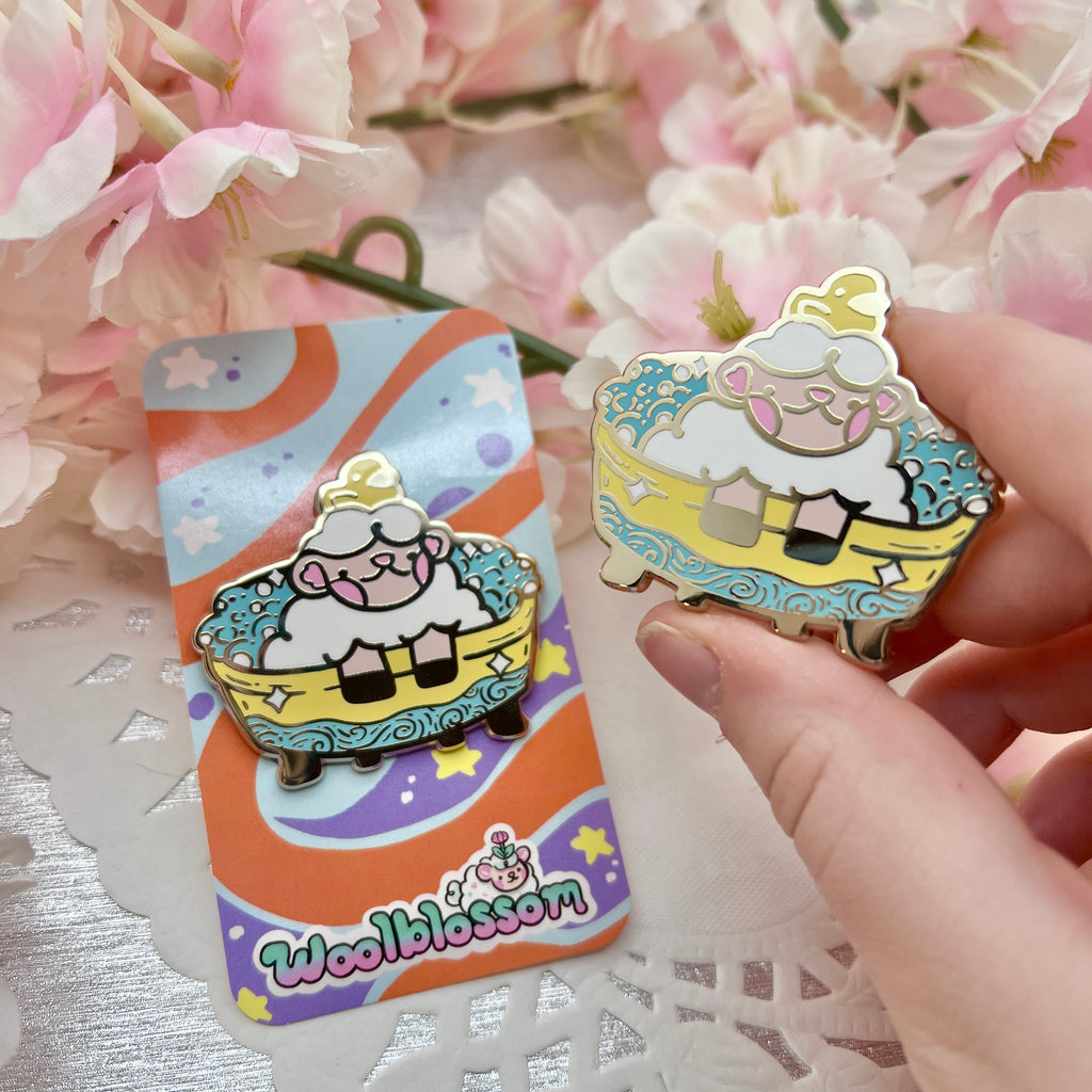 Rubber Ducky Bathtime Sprout ~ Enamel Pin  Woolblossom   