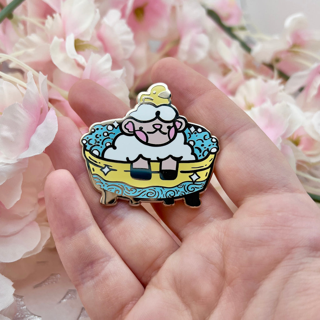 Rubber Ducky Bathtime Sprout ~ Enamel Pin  Woolblossom   