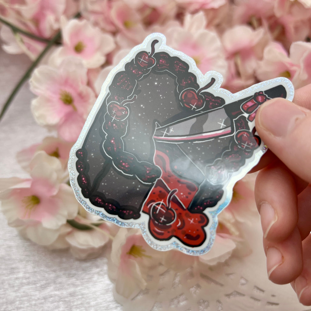 Black Cherry Revenge Cake ~ Pixie Dust Glitter Sticker Sticker Woolblossom   