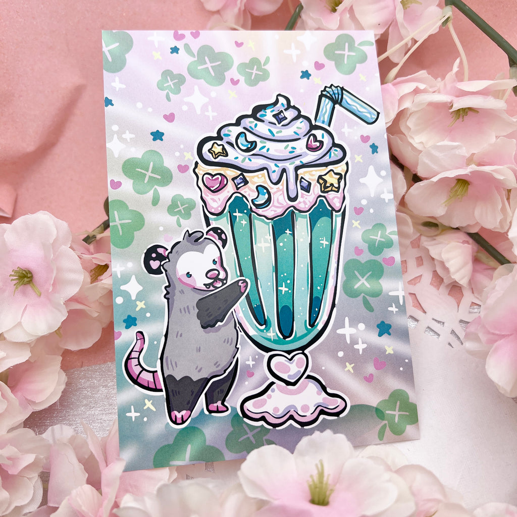 Cereal Milkshake Opossum ~ Print Print Woolblossom   