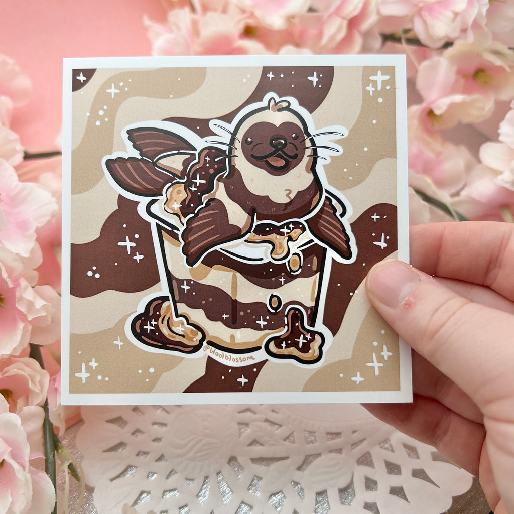 Chocolate Vanilla Seal Pudding ~ Print Print Woolblossom   