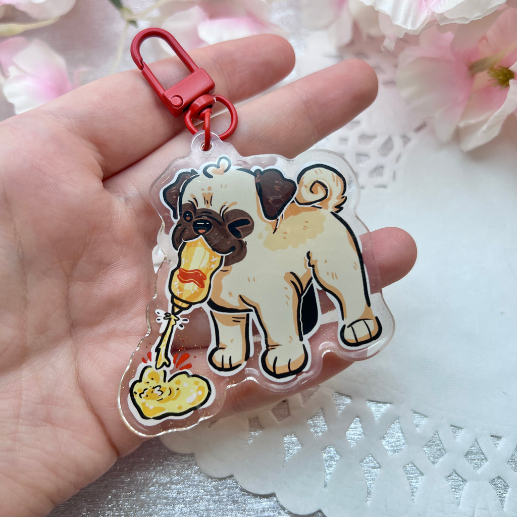 Condi-mutts! ~ Acrylic Keychain Charms Keychains Woolblossom Mustard  