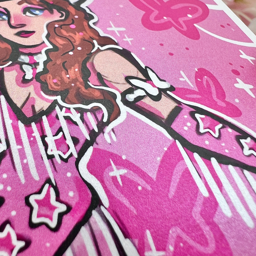 Ginger Pink Cowgirl ~ Shimmer Print Print Woolblossom   