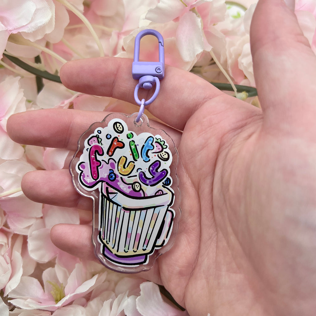 "Fruity" Blender ~ Glitter Acrylic Keychain Charm Keychains Woolblossom   