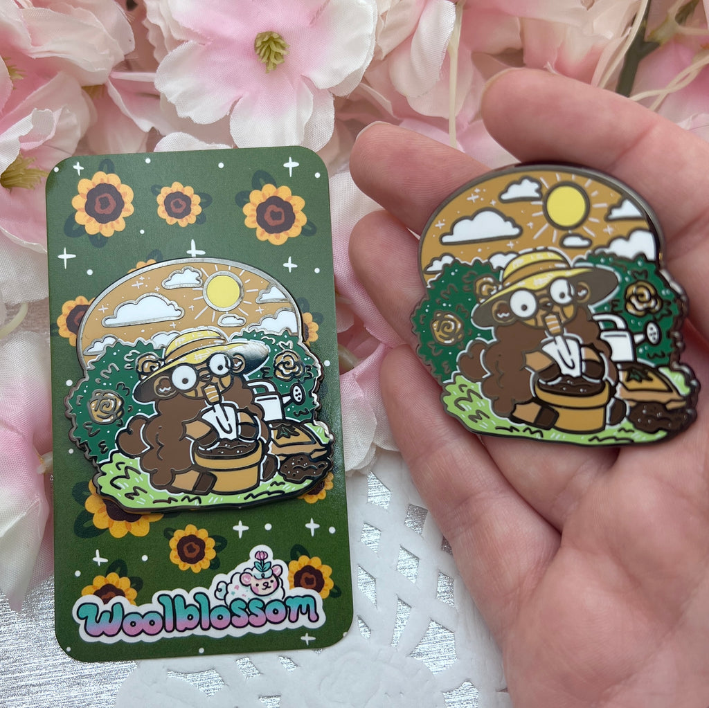 Summer Gardening Sage the Sheep ~ Enamel Pin Enamel Pin Woolblossom   