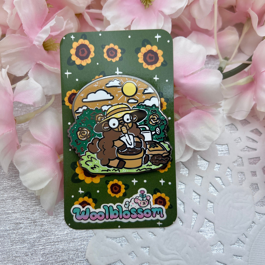 Summer Gardening Sage the Sheep ~ Enamel Pin Enamel Pin Woolblossom   