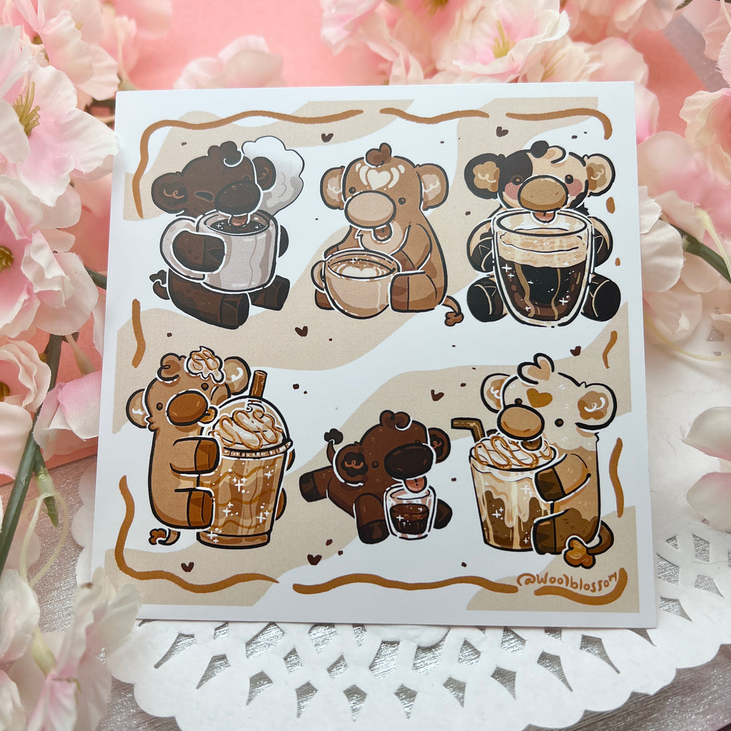 Coffee Cows ~ Print Print Woolblossom   