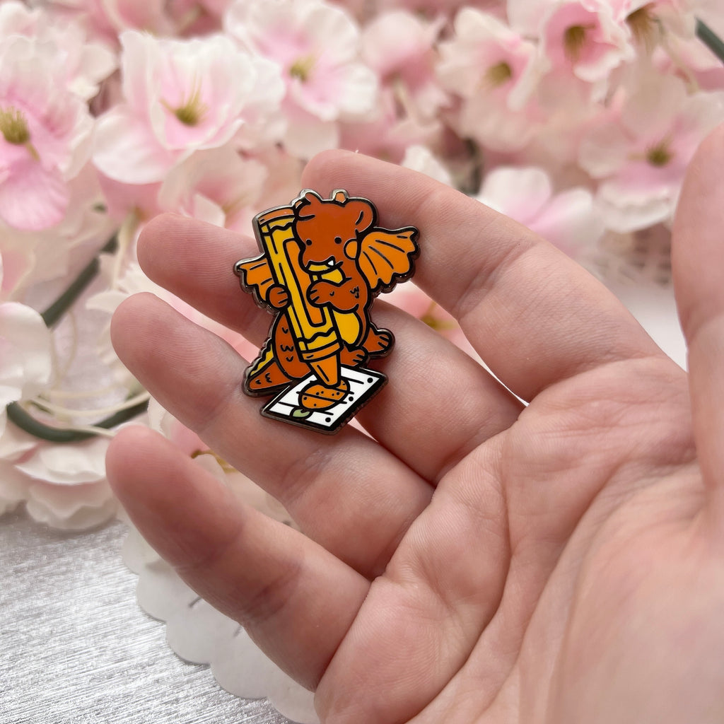 Crayon Artist Dragon ~ Enamel Pin Enamel Pin Woolblossom   