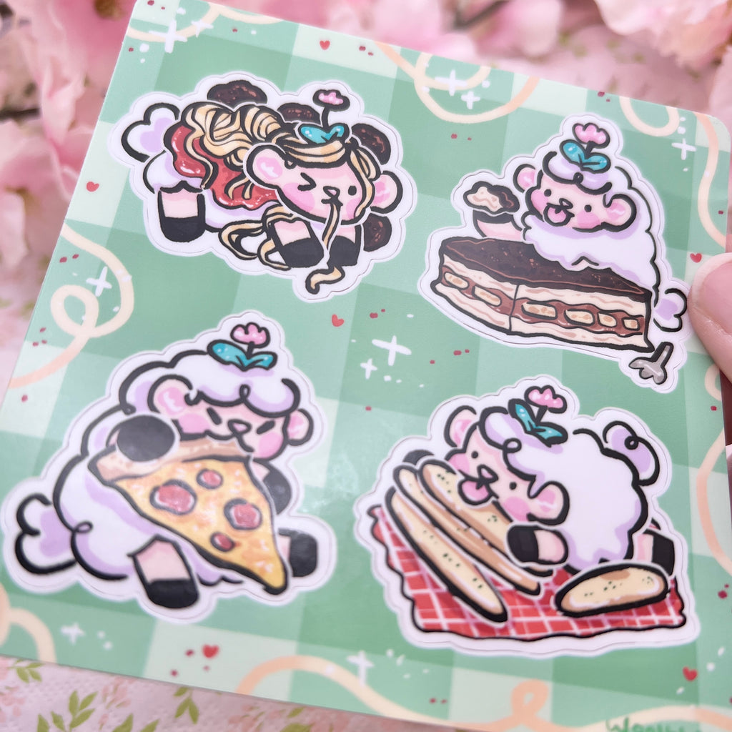 Italian Dinner Sprout the Sheep ~ Sticker Sheet Sticker Sheet Woolblossom   