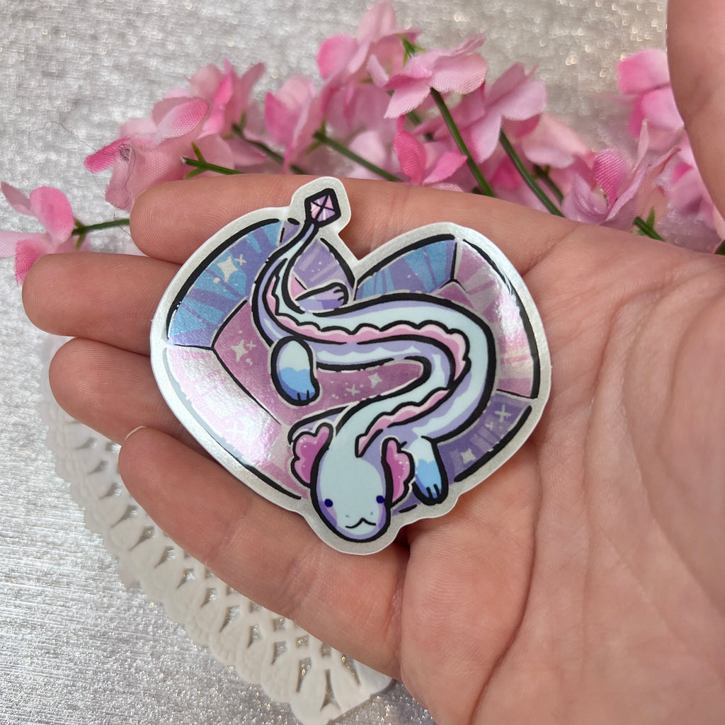 Crystal Heart Jewel the Dragon ~ Metallic Sticker  Woolblossom   