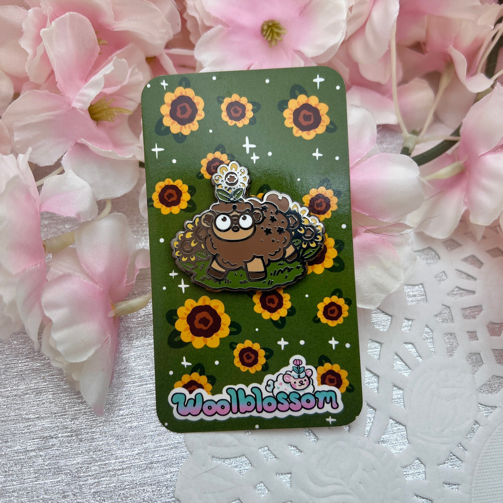 Sunflower Surprise Sage the Sheep ~ Enamel Pin Enamel Pin Woolblossom   