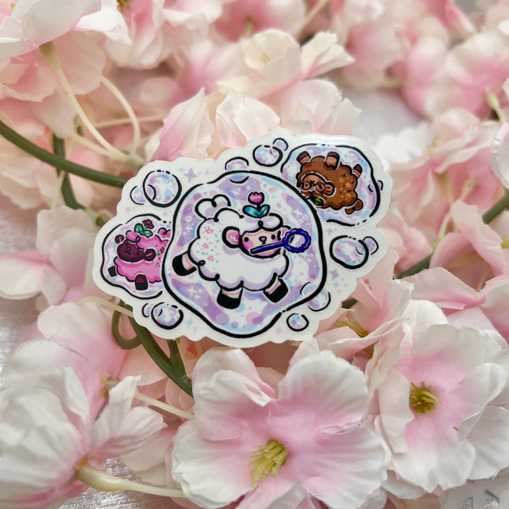 Floating Bubble Sheep ~ CLEAR Sticker Sticker Woolblossom   