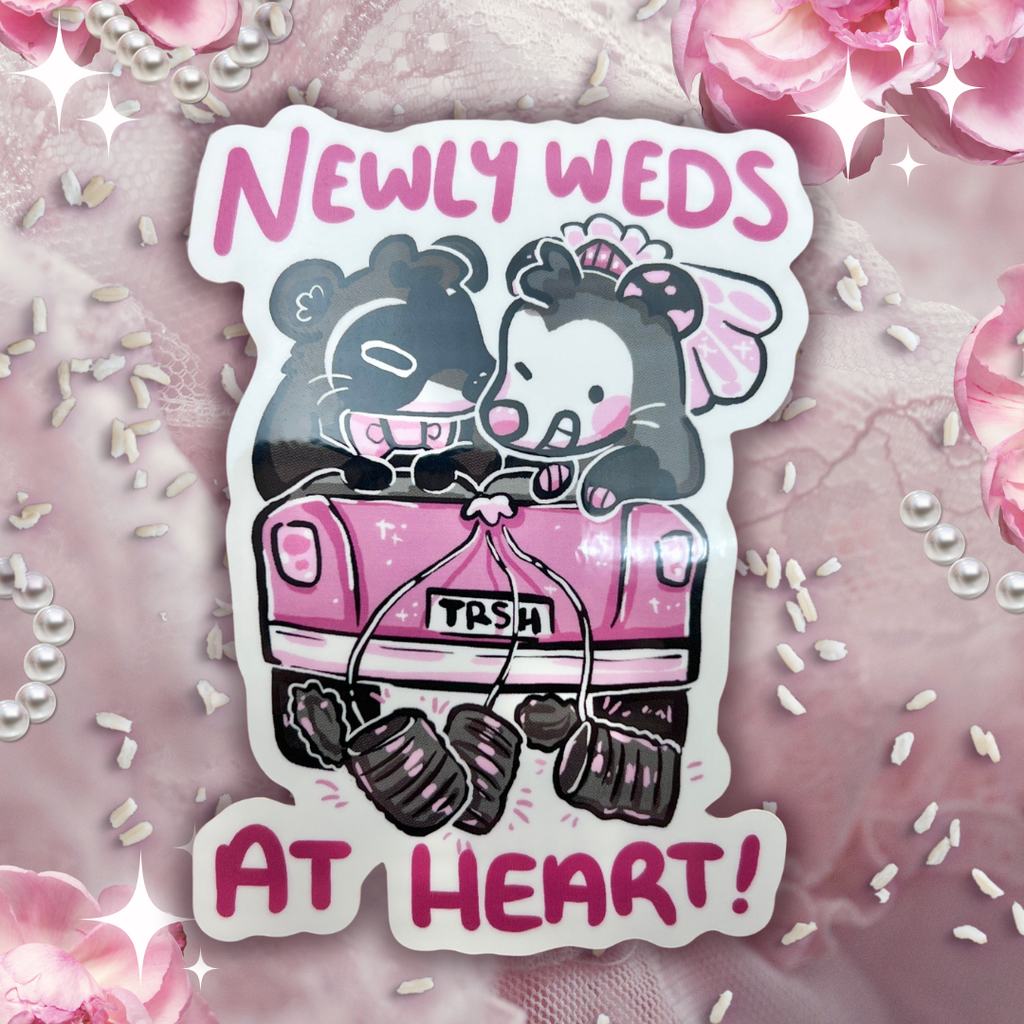 "Newly Weds At Heart!" Raccoon & Opossum ~ Sticker Sticker Woolblossom   