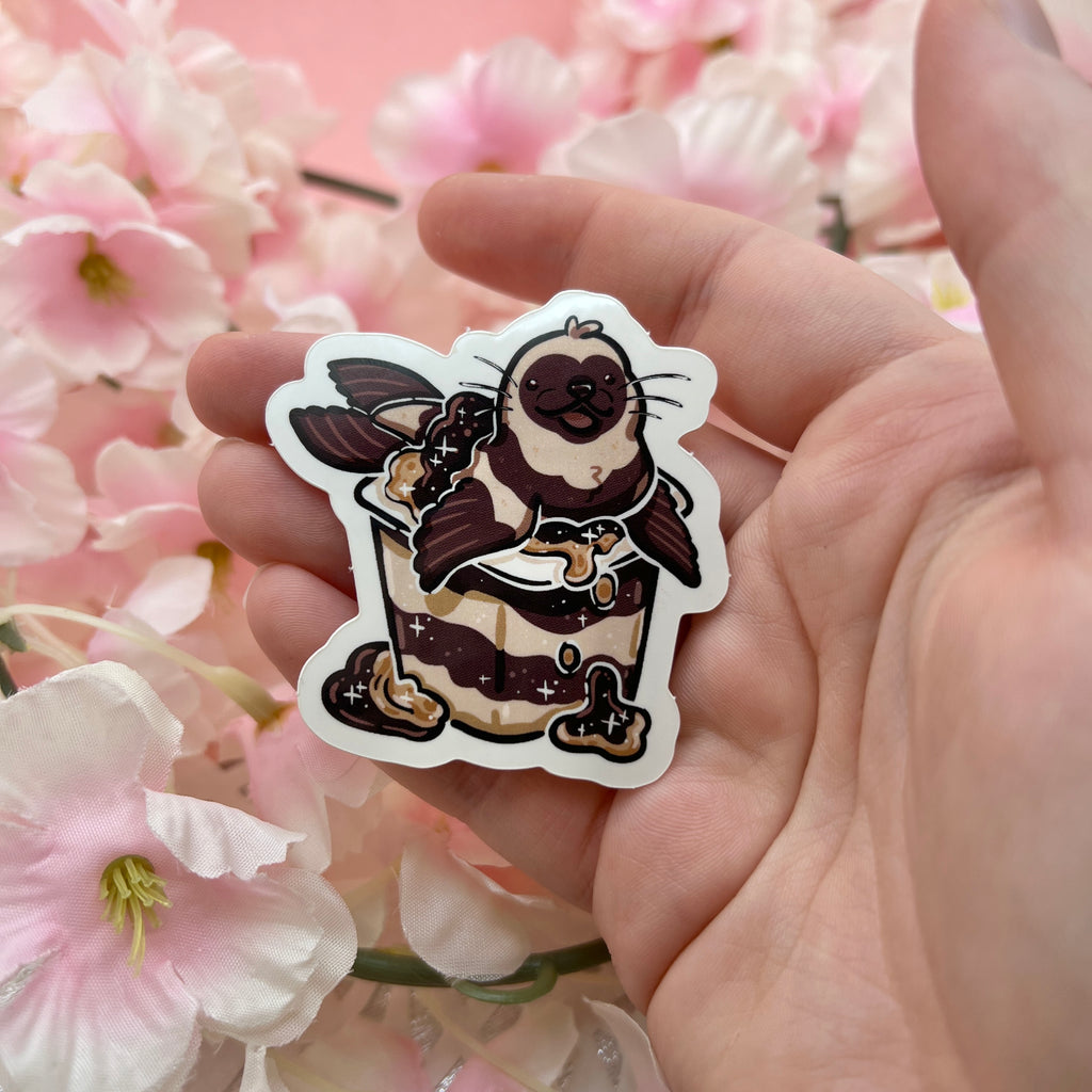 Chocolate Vanilla Seal Pudding ~ Sticker Sticker Woolblossom   