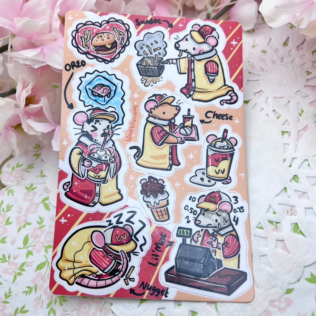 Rat'Donalds Collage ~ Sticker Sheet Sticker Sheet Woolblossom   