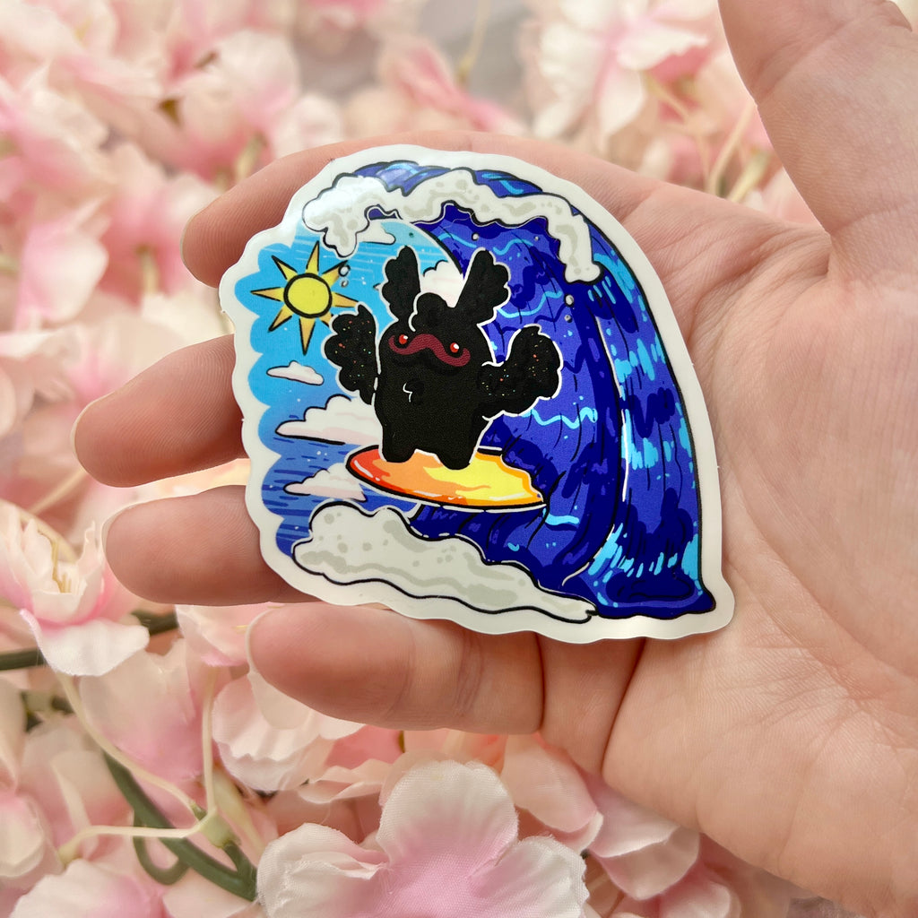 Surfin' Mothman ~ Sticker Sticker Woolblossom   