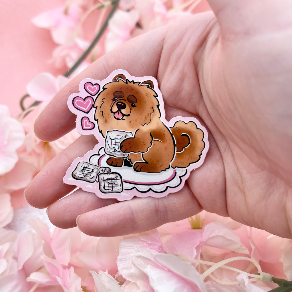 Chow Chow with Puppy Chow ~ Sticker Sticker Woolblossom   