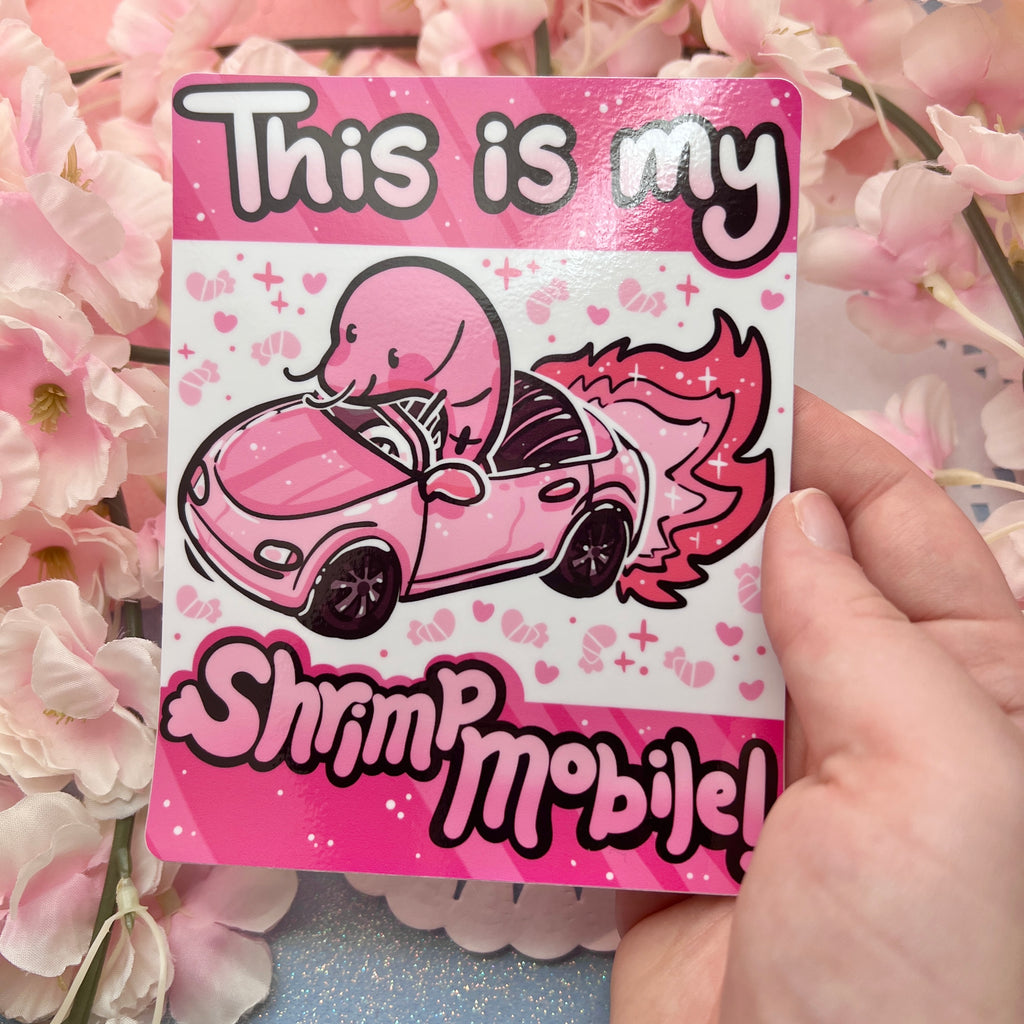 Shrimp Mobile ~ Bumper Sticker Bumper Sticker Woolblossom   