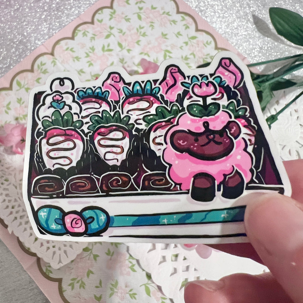 Sprout and Tulip, Strawberries and Chocolate Box ~ Sticker  Woolblossom   