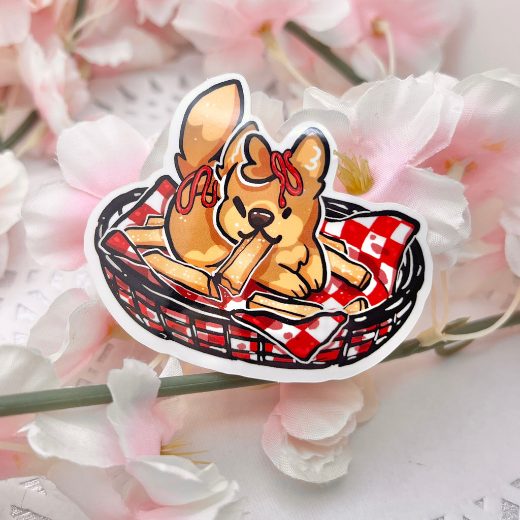 Ketchup French Fry Pup! ~ Sticker Sticker Woolblossom   