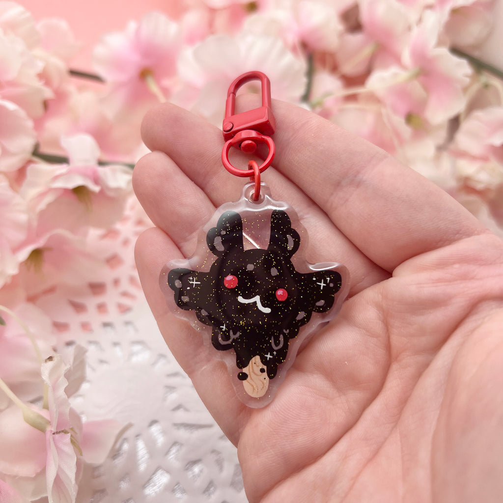 Mothpop ~ Glitter Acrylic Keychain Charm Keychains Woolblossom   