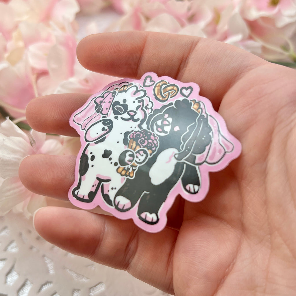 Sapphic Puppy Wedding ~ Sticker Sticker Woolblossom   