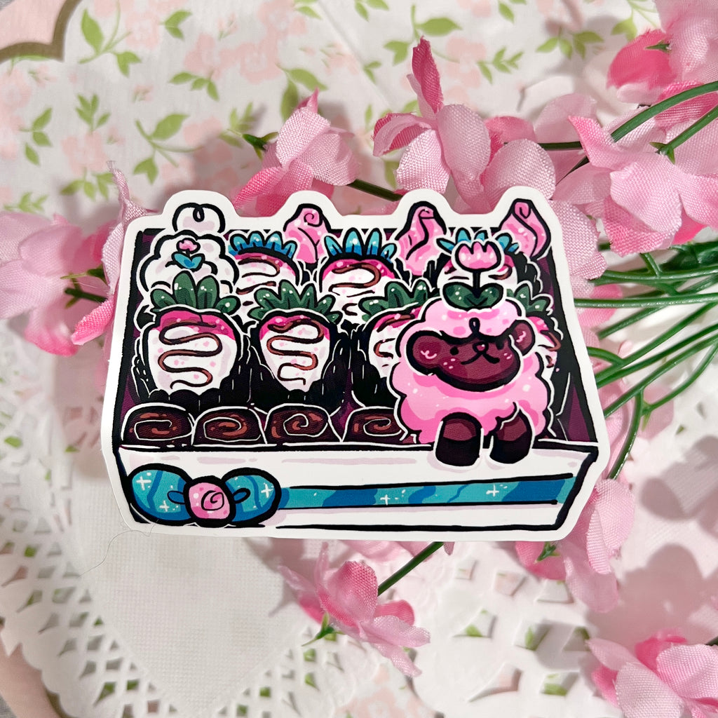 Sprout and Tulip, Strawberries and Chocolate Box ~ Sticker  Woolblossom   