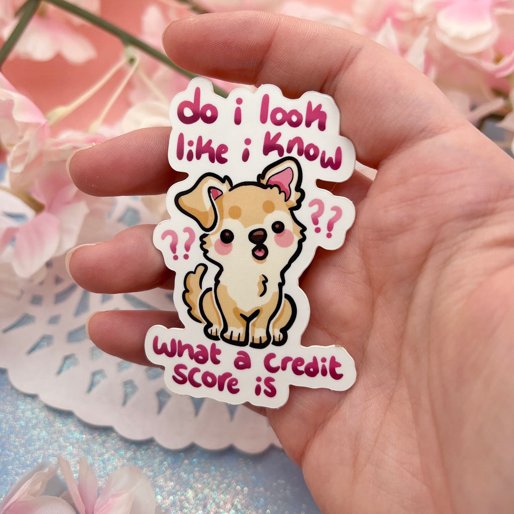 "Do I Look Like I Know...  What a Credit Score Is???" Chihuahua ~ Sticker Sticker Woolblossom   