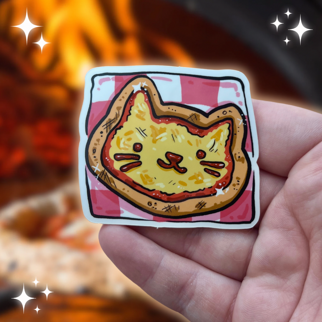 Pizza Treat Cat ~ Sticker Sticker Woolblossom   