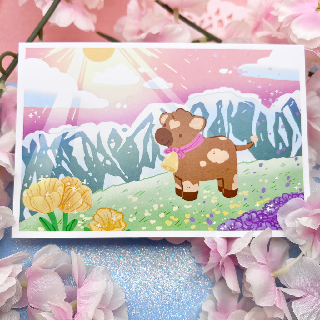 Swiss Alps Cow ~ Print Print Woolblossom   