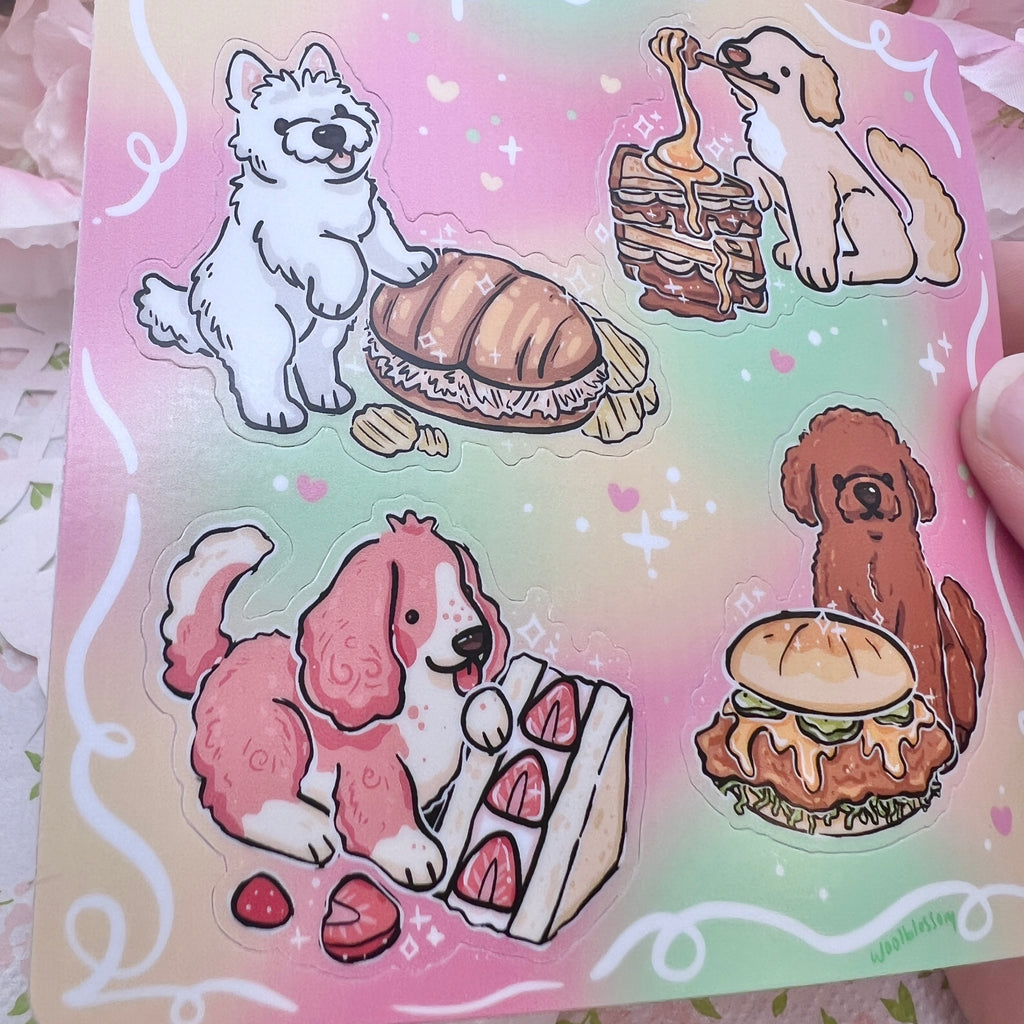 Sandwich Puppies! ~ Sticker Sheet Sticker Sheet Woolblossom   