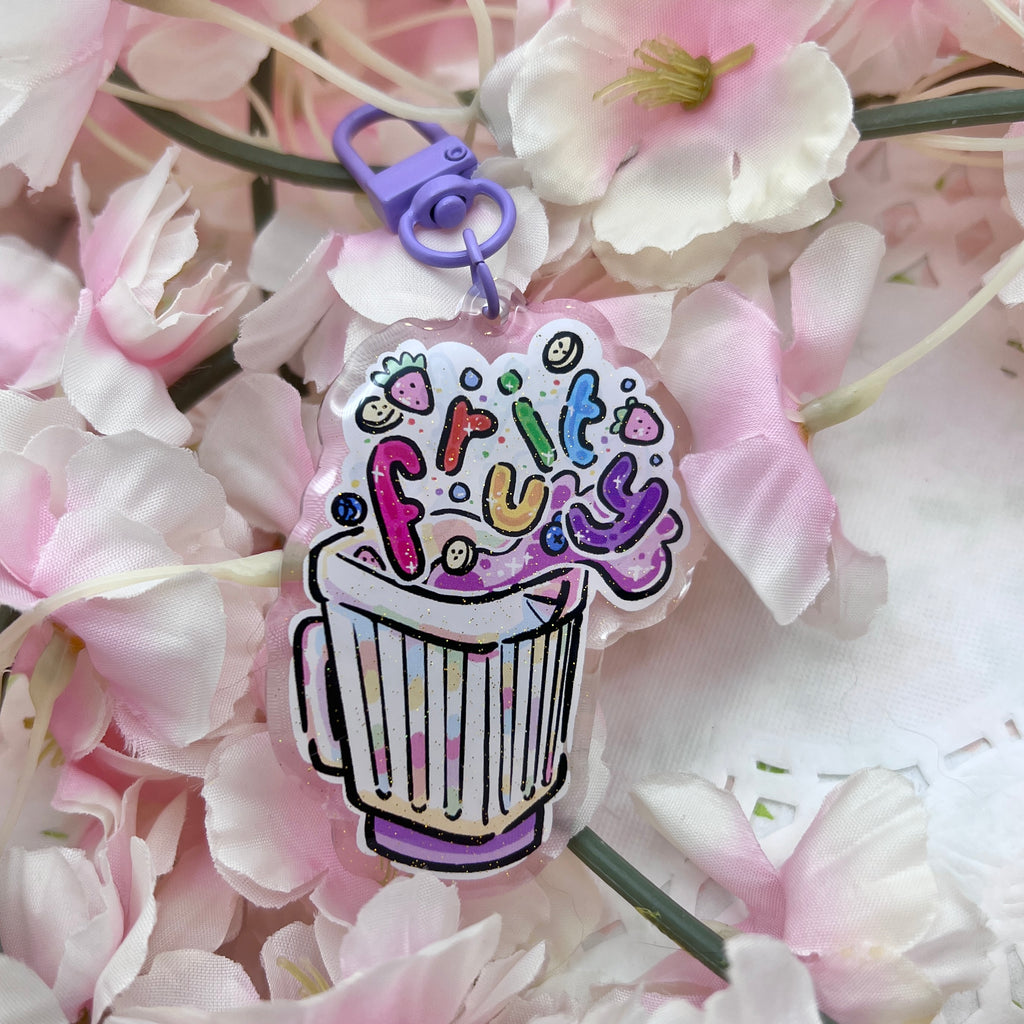 "Fruity" Blender ~ Glitter Acrylic Keychain Charm Keychains Woolblossom   