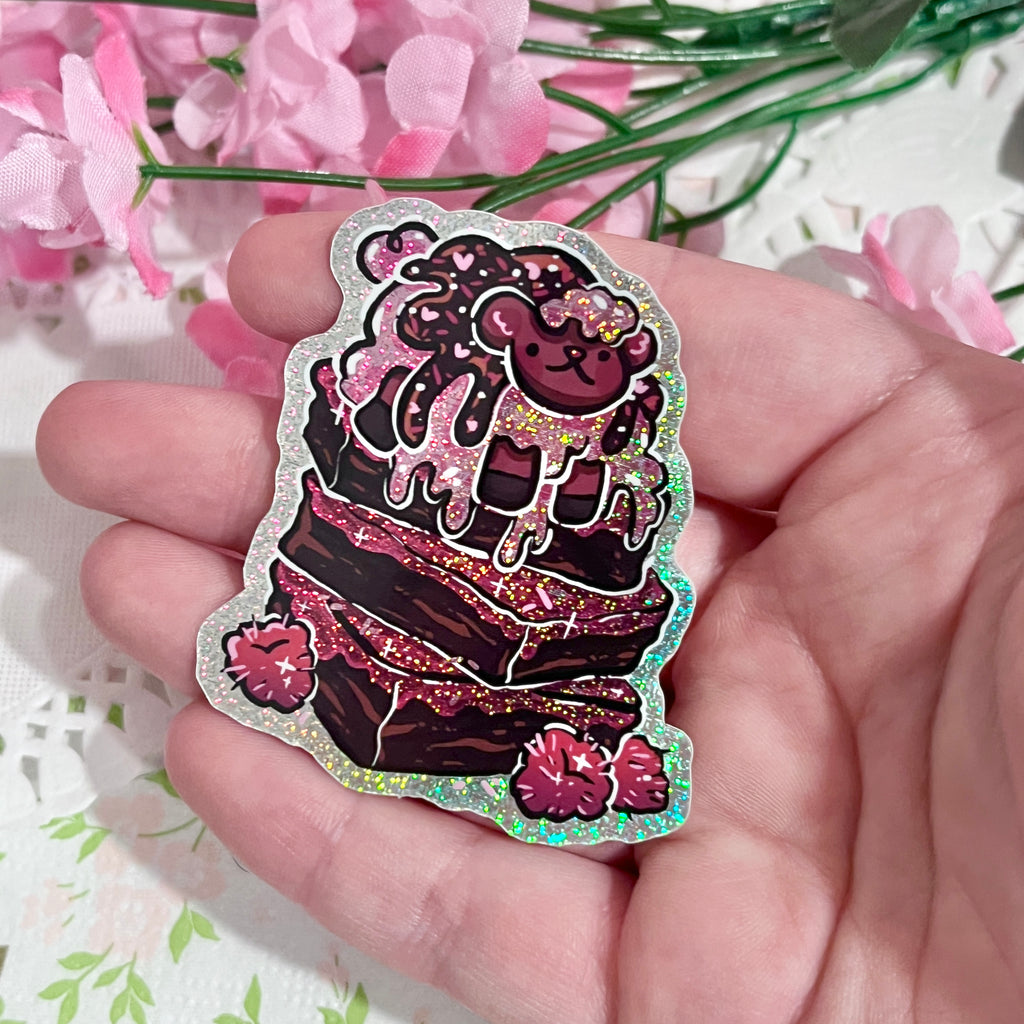 Tulip the Sheep, Raspberry Brownie ~ Pixie Dust Glitter Sticker  Woolblossom   