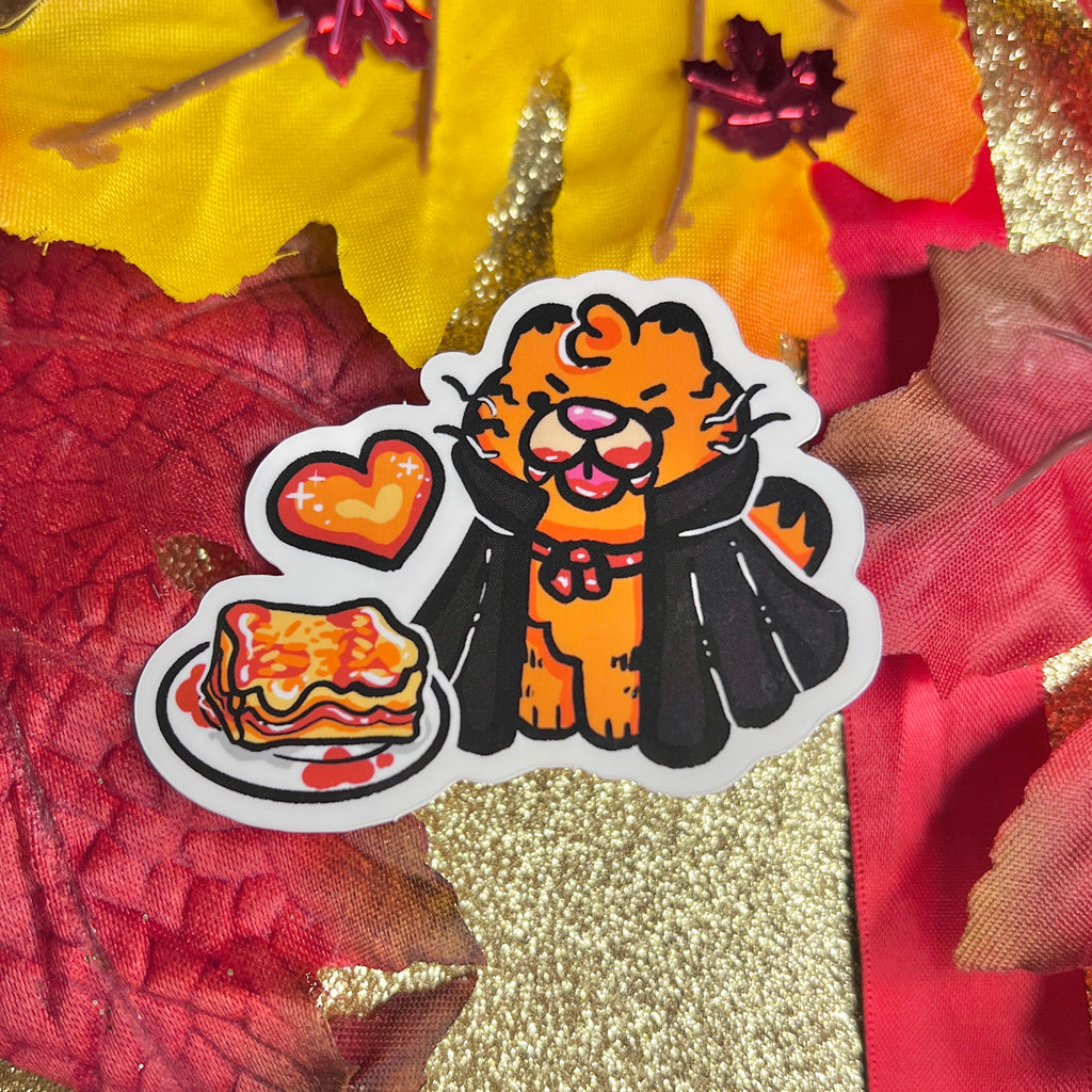 Vampire Lasagna Cat ~ Sticker  Woolblossom   