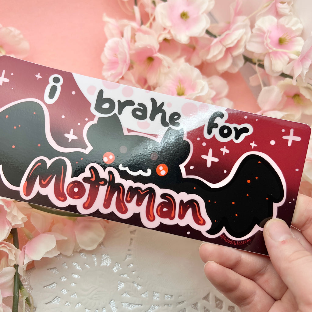 "I Brake for Mothman" ~ Bumper Sticker Bumper Sticker Woolblossom   