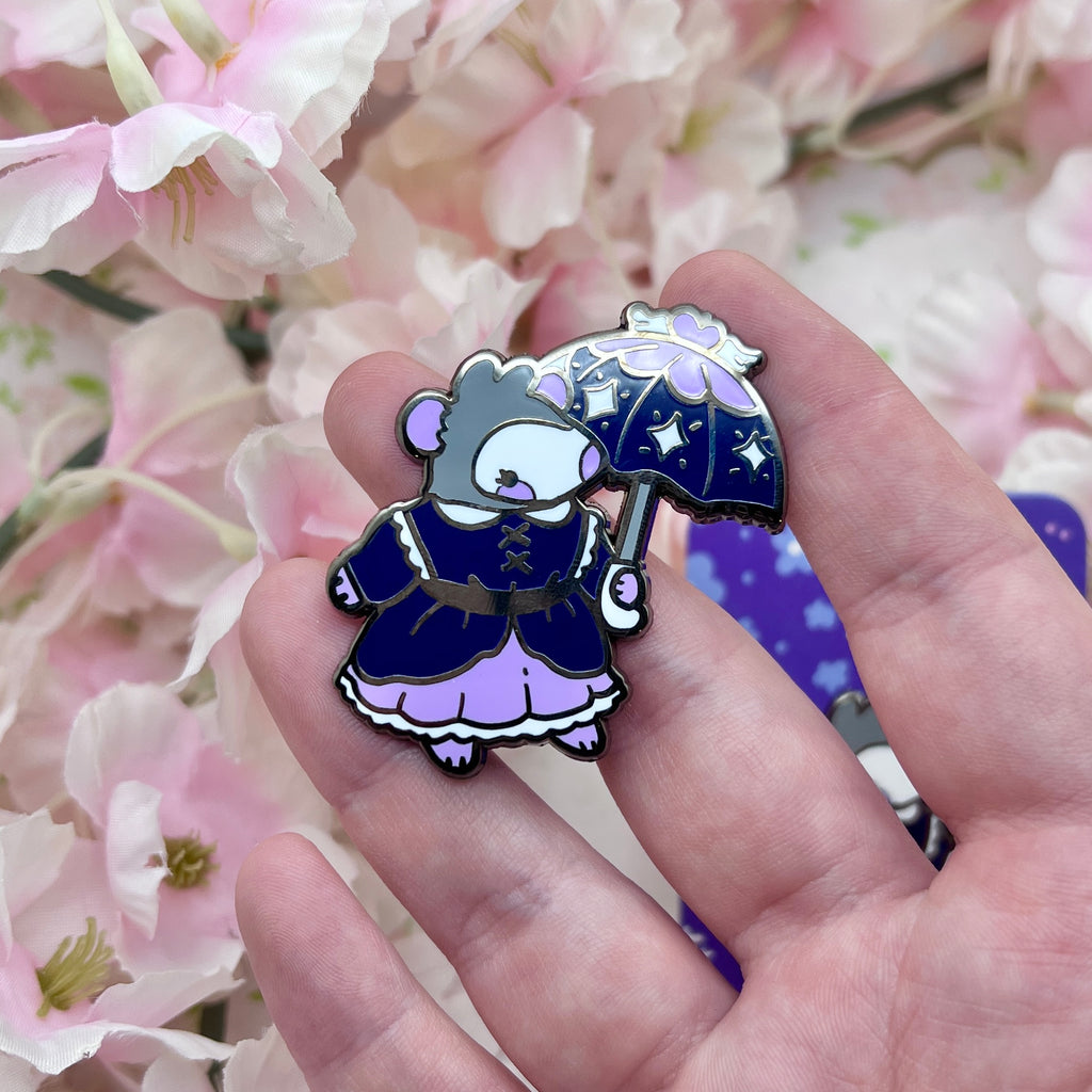 Goth Lolita Opossum ~ Enamel Pin Enamel Pin Woolblossom   