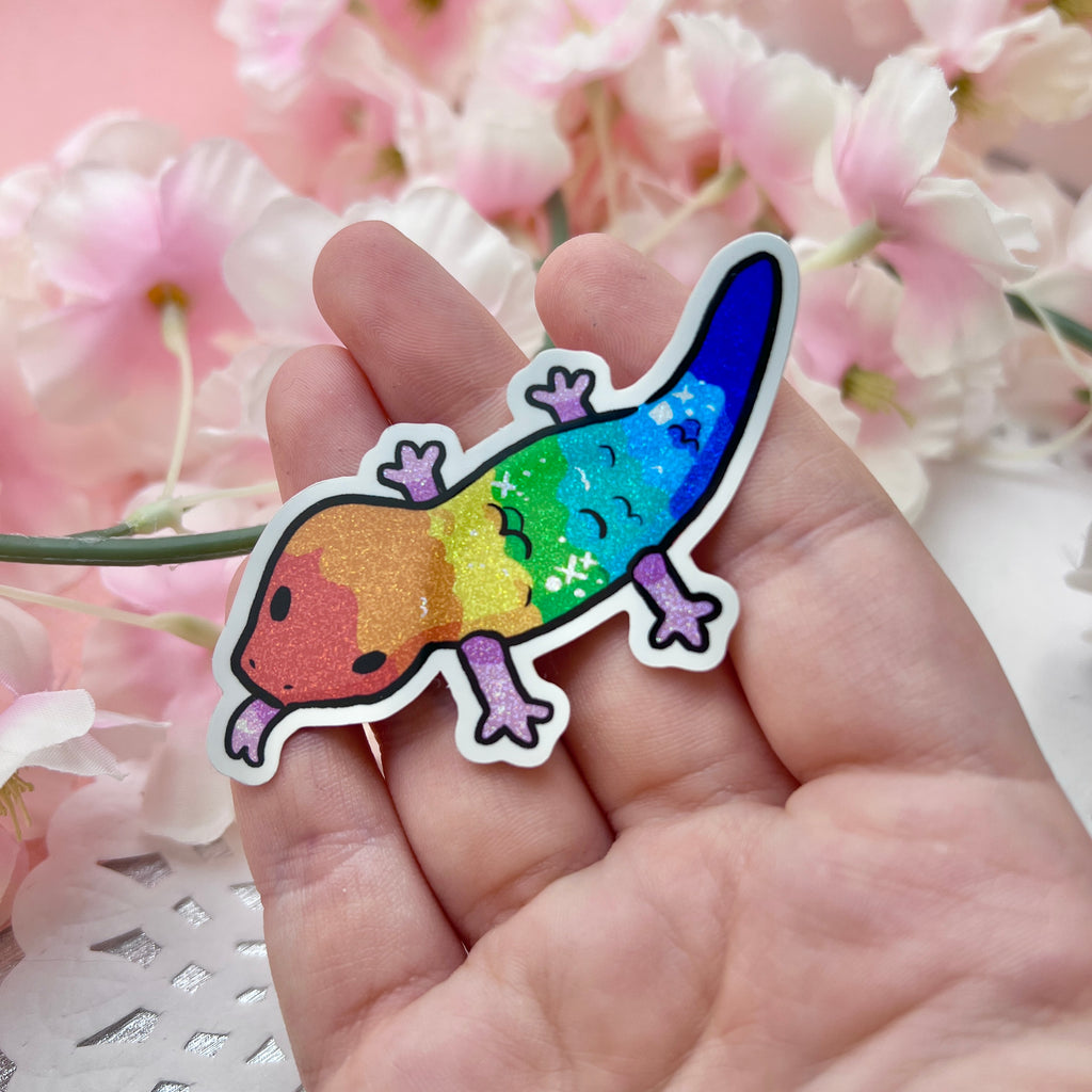 Rainbow Lizard ~ Pixie Dust Glitter Sticker  Woolblossom   