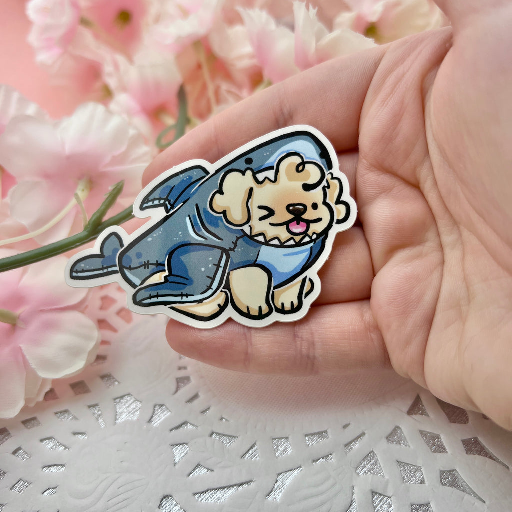 Shark Costume Puppy ~ Sticker Sticker Woolblossom   