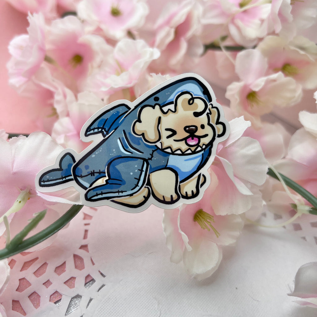 Shark Costume Puppy ~ Sticker Sticker Woolblossom   