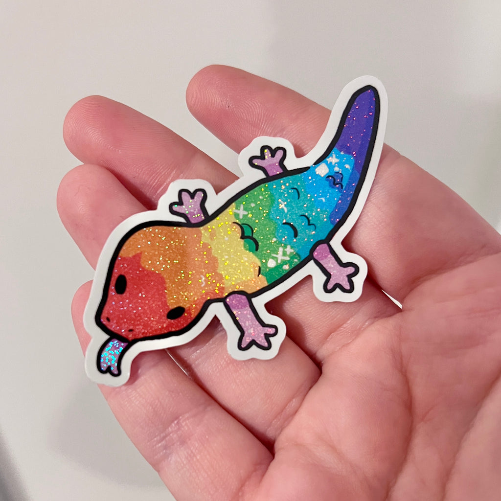 Rainbow Lizard ~ Pixie Dust Glitter Sticker  Woolblossom   