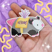 Nervous Opossum ~ Sticker  Woolblossom