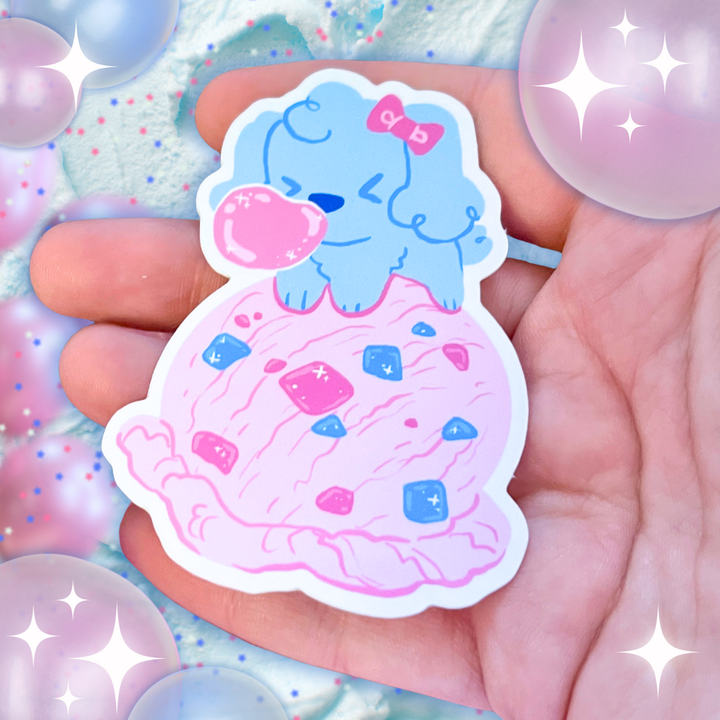 Bubblegum Ice Cream Puppy ~ Sticker  Woolblossom   