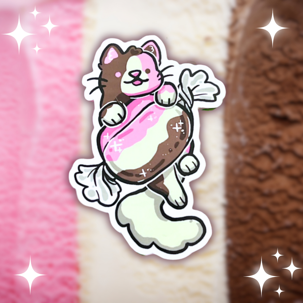 Polly the Neapolitan Cat Taffy ~ Sticker  Woolblossom   