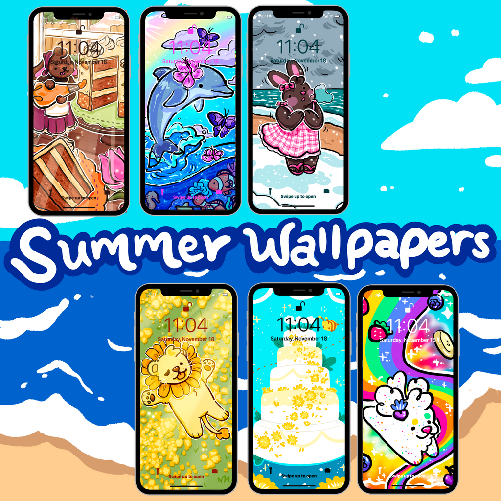 ~ DIGITAL DOWNLOAD ~ Phone Wallpaper Set: Summer!  Woolblossom   