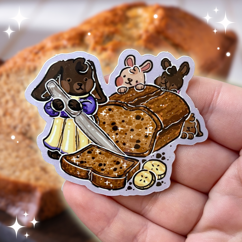 Banana Bread Bunnies ~ Sticker Sticker Woolblossom   