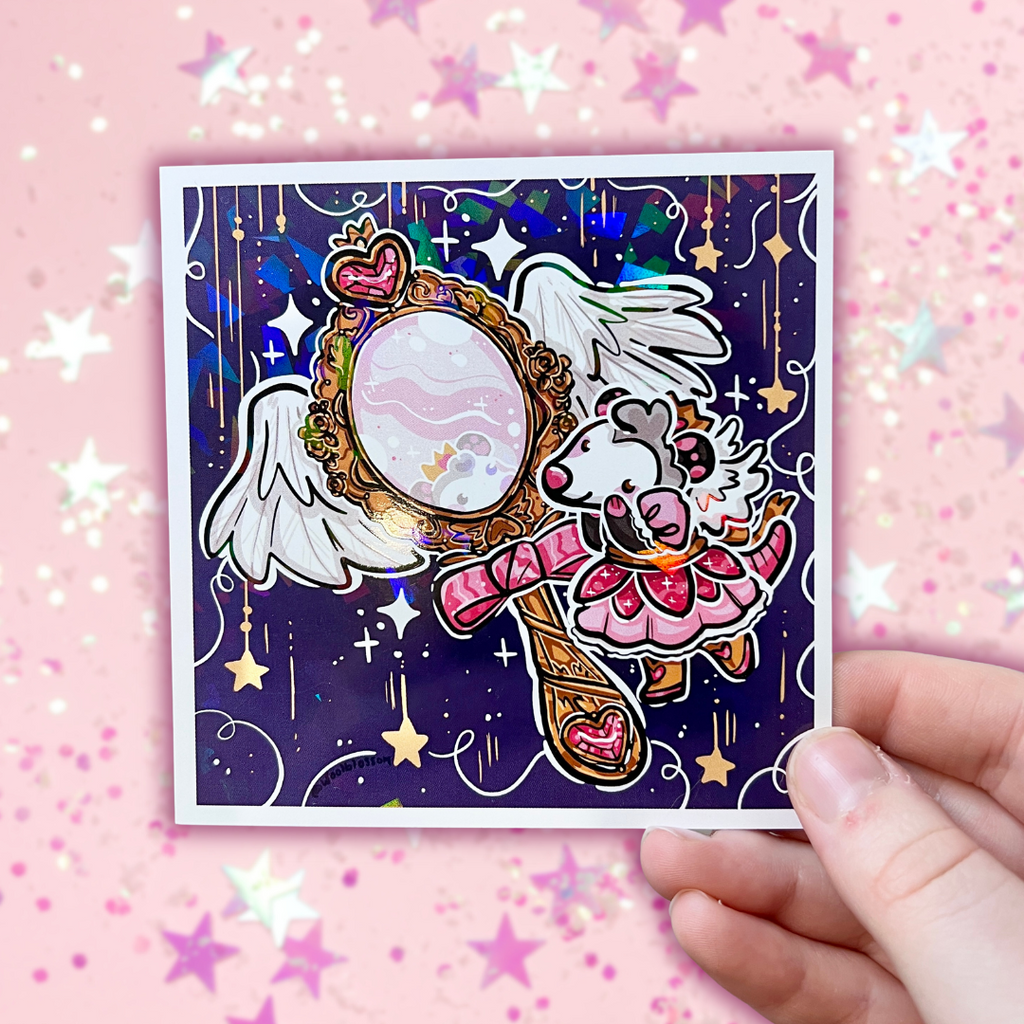 Magical Girl Mirror Opossum ~ Holo Print Print Woolblossom   